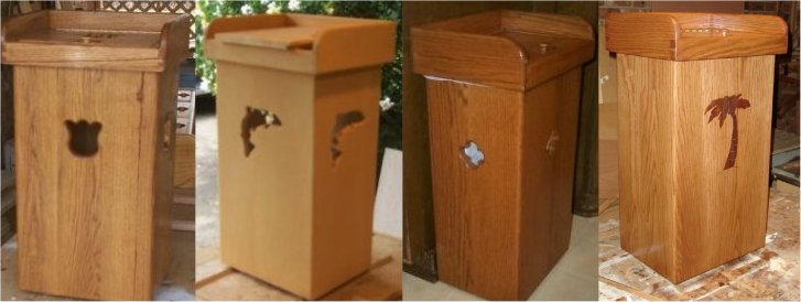 Wooden Trash Cans